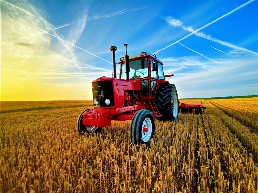 Tractor in field